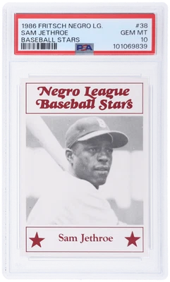 1986 Fritsch Negro League Sam Jethroe #38 PSA 10 - Image 1 of 2