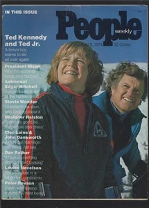 People Magazine April 8, 1974 Ted Kennedy and Jr. Stevie Wonder Halston - Picture 1 of 1