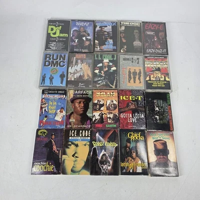 Rap Hip Hop Cassette Tape Collection Lot of 20 - Ice Cube Eazy E Run DMC Heavy D — 第 1/4 张图片