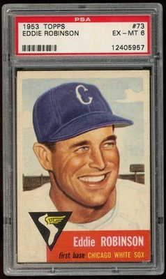 1953 Topps #73 Eddie Robinson PSA 6 - Image 1 of 2