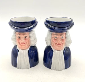 2x Jarra de cerámica vintage WOOD & SONS Toby 'Ralph Enoch' Quarker Oats Man - 9 cm cada una - Imagen 1 de 8