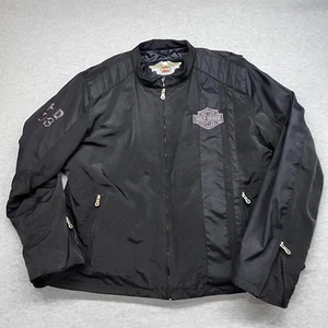 Harley Davidson Men Casual Riding Jacket 2XL Black Water Resistant Zip Snap Bar - Picture 1 of 17