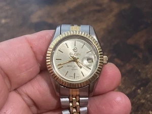 Vintage Elgin Damenuhr 26mm Bicolor Quarz Japan Sammlerstück - Bild 1 von 7