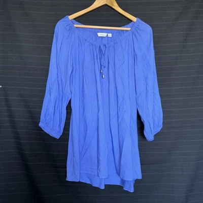 Camisa Top Great Northwest Indigo Para Mujer Cuello Redondo Manga 3/4 Mediana Foto 1 de 4