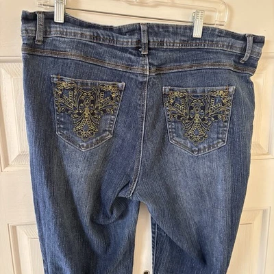 Pantalones de mezclilla vintage Y2K Southpole para mujer 18 bolsillos bordados grunge patinador años 90 Foto 1 de 4
