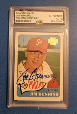 Jim Bunning Phillies Signed 2002 Topps Archives Baseball Card #20 PSA DNA Auto  - Image 1 of 2