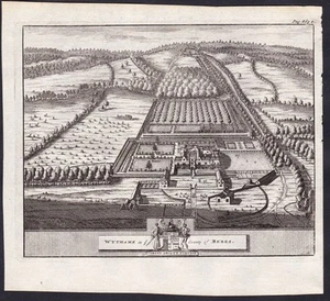Wytham Berkshire Oxfordshire Vue D'Oxford Van Der Aa Gravure En Cuivre 1707 - Bild 1 von 1