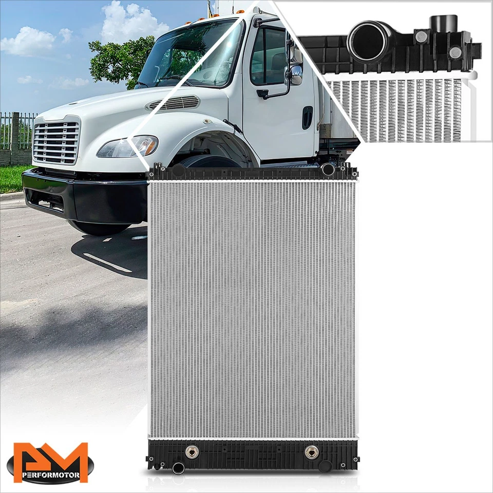 Radiador de aluminio de 2 filas para 10-13 Freightliner Business Class M2 106 112 108SD Foto 1 de 4
