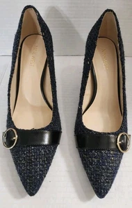 Nine West Pumps Größe 8 Kellendrao Navy Textil Tweed Pump Schnalle Blau - Bild 1 von 9