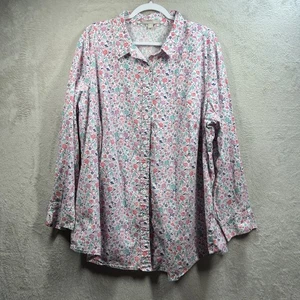Woman Within Long Sleeve Button Up Shirt Plus Size 2X Ditsy Floral Cottagecore - Picture 1 of 8
