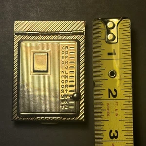 Agenda telefónica miniatura vintage POCKET ROLODEX color tono dorado sin usar - Imagen 1 de 5