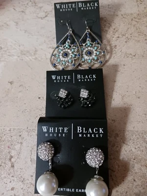 Casa Blanca/Mercado Negro Nuevo con Etiquetas Lote de 3 pares de pendientes perforados Foto 1 de 2