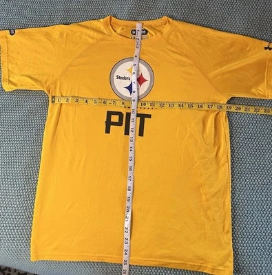 Pittsburgh Steelers Tee Shirt Youth XLarge EUC Under Armour Yellow - Image 1 of 4