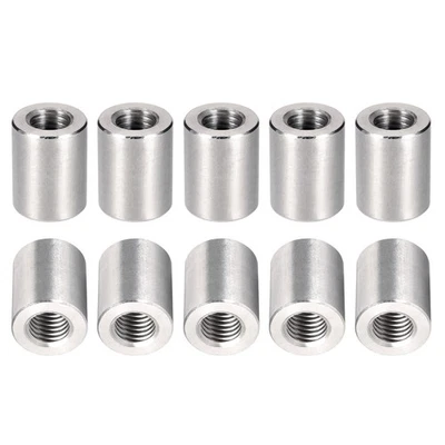 M12x25mm(DxL) Coupling Connector Nut Threaded Sleeve Rod 10Pcs for Furniture - Image 1 of 4