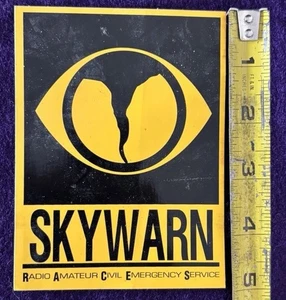 SKYWARN Eye Tornado RADIO AMATEUR CIVIL EMERGENCY SERVICE Yellow Black - Picture 1 of 3