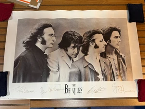 Vintage 1991 BEATLES Poster * Ende 60er s/w Foto mit Faksimile Signaturen * 36x24" - Bild 1 von 10