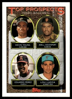 1993 Topps Kevin Young/Adell Davenport/Eduardo Perez/Lou Lucca Rookie #494 - Image 1 of 2