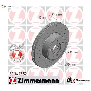 2x BRAKE DISC 150.3403.52 FOR BMW N52B25BF/B25BE 2.5L M54 B30 3.0L 6cyl 5 SERIES - Picture 1 of 9