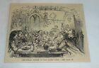 1880 Magazine Engraving ~ Christmas Dinner In Olden Time