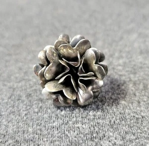 Vintage Sterling Silver Rose Floral Screw Back Earring Single 3/4" - Picture 1 of 8