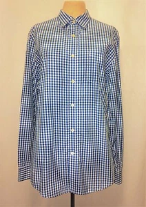 Banana Republic Soft Wash Slim Fit Modern Casual Dress Shirt - Teal Gingham - M - Picture 1 of 10