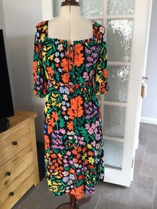 Marks & spencer Ladies Beautiful Bright floral Summer dress size 14 Short BNWT - Picture 1 of 6