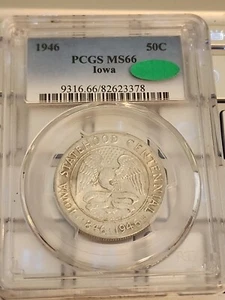1946 Iowa Commemorative Half Dollar 50c PCGS MS66 CAC-SEE STORE WW2 MEDALS - Picture 1 of 5