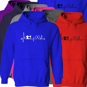 Nähen Herzschlag Rettungsleine Maschine Geschenk Hobby Nähen Grafik Pullover Hoodie Sweater - Bild 1 von 17