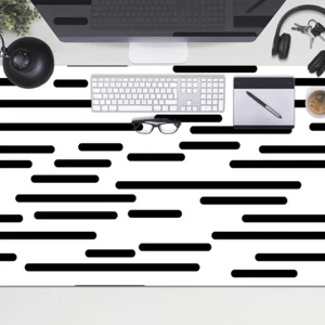 Large Computer Full Desk Top Mat Pad for PC Mouse Keyboard 100x50 Dashed lines - Afbeelding 1 van 4