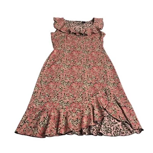 Vintage Mixit Dress Womens S Floral Ruffle Sleeveless Stretch Coquette Y2K 90s - Picture 1 of 14
