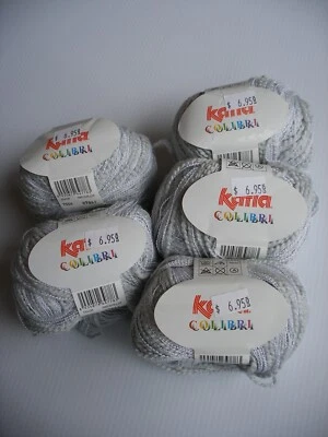 Lote de 5 bolas de hilo Katia Colibrí color 7554 gris paloma mezcla de algodón tinte 07941 Foto 1 de 3