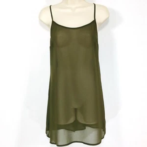 French Connection Green Sheer Cami Top Sz 10 Adjustable Spaghetti Strap NEW - Picture 1 of 6