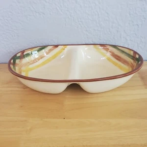 Vernonware handbemalt hausgemachtes Muster geteilt Servierschale kalifornische Keramik - Bild 1 von 8