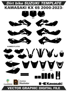 KAWASAKI KX 65 2000-2023- Template Vector Format Ai CDR EPS PDF M99 - Picture 1 of 2