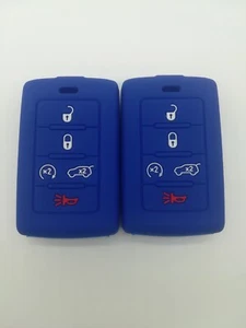 2*Cubierta de llave de llavero azul para Jeep Grand Cherokee Grand Wagoneer 2021 2022 M3NWXFOB1 - Imagen 1 de 5