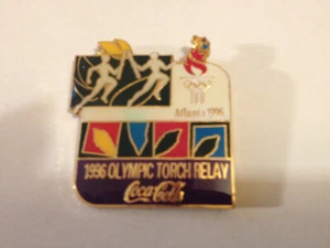 1996 Coca Cola Atlanta Olympic Torch Relay Enamel Pin~USED~Atlanta 1996 - Picture 1 of 3