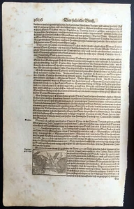1628 Sebastian Munster antiker Druck des Kampfes der Adler Indiens - Bild 1 von 1