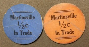 C442 2-Martinsville (IL), 1/2c In Trade (Blank). Blue & salmon cardboard, 40m - Picture 1 of 1