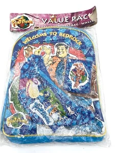 Vintage Flintstones Movie Backpack Fanny Pack (Beltbag) Wallet Set NOS 1993 New - Picture 1 of 13