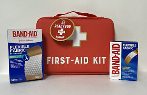 Band-Aid FLEXIBLE FABRIC Adhesive Bandages W/ First-Aid Kit