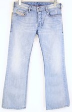 DIESEL W32 Men Jeans Bootcut Fit Classic Button-Fly Light Blue Non-Stretch_