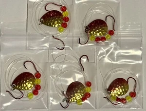 5 Spinner Rigs Walleye Crawler Harness # 3 UV Colorado Blades - Picture 1 of 1