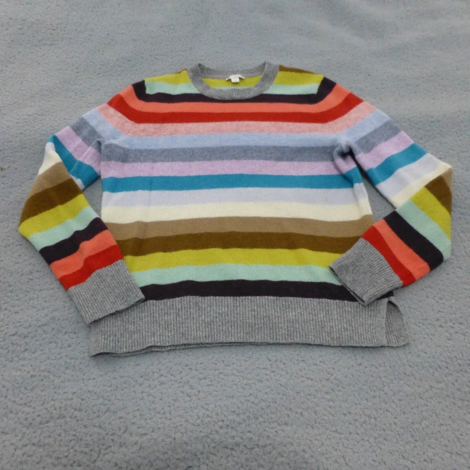 Suéter Gap Mujer Grande Rayas Arco Iris Corderos Lana Tejido Pullover Colorido Foto 1 de 4