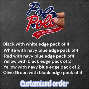 Polo Words Diffrent colors Embroiderd patches iron on Pack of 20 - Picture 1 of 2