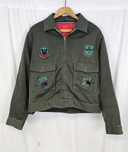 Chaqueta Lee de Colección Años 60 Parches Militares Para Hombres 42 Medio Envejecido Era Vietnam Trabajo - Imagen 1 de 22