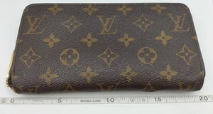 Cartera para mujer Louis Vuitton M41894 monograma cremallera marrón auténtica usada Japón - Imagen 1 de 20