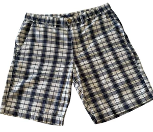 U.S. POLO ASSN .Shorts Mens W34 Navy Check Plaid Chino Bermuda 100% Cotton VGC - Picture 1 of 8