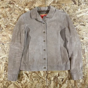 Vintage Y2K Isaac Mizrahi For Target Tan Suede Button Up Jacket Womens Size S - Picture 1 of 5