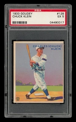 Goudey Set-Break #128 1933 Chuck Klein PSA 5 EX Foto 1 de 3