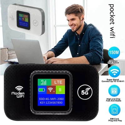 Wireless 5G Router LTE WiFi Unlocked Portable Mobile Broadband LCD MIFI Hotspot - Image 1 of 4